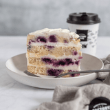 Trozo Torta Lemon Blueberry Cake