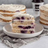 Trozo Torta Lemon Blueberry Cake